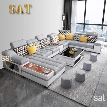 +··Creative Minimalist Living Room Sofas Lazy Nordic Leather Sofas Designer Living Room Sofas Lounge Koltuk Takımı Home Furnitur
