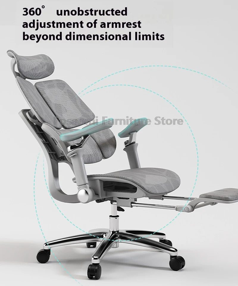 Multifunctional Ergonomic Mesh Office Desk Chair Adjustable Gaming Computer Chairs with Footrest Premium Home PC Swivel Recliner