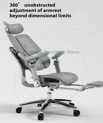 Multifunctional Ergonomic Mesh Office Desk Chair Adjustable Gaming Computer Chairs with Footrest Premium Home PC Swivel Recliner