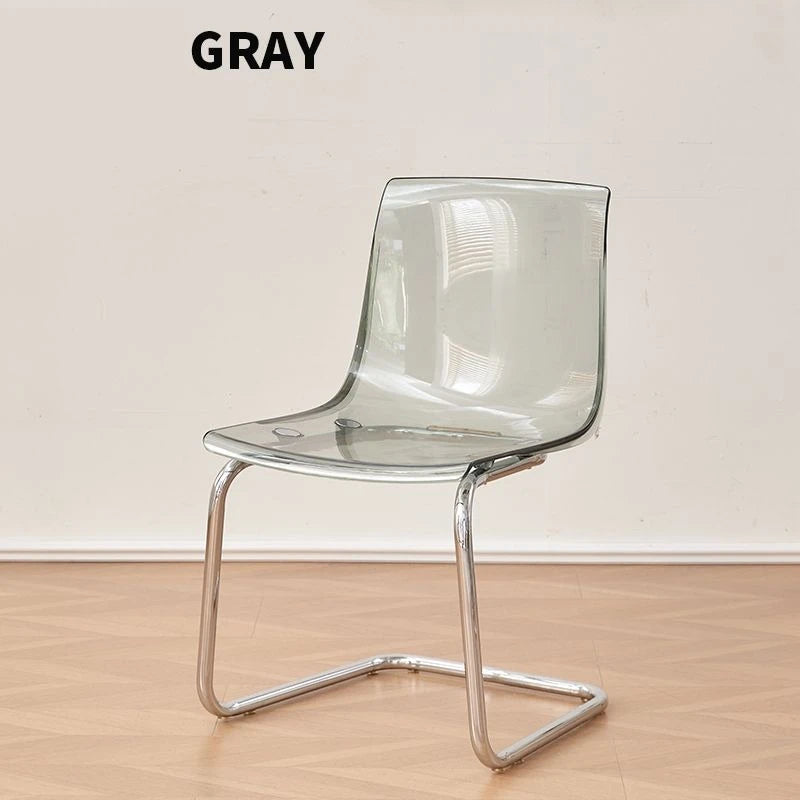 Nordic Modern Clear Acrylic Dining Chair Transparent Plastic Thickened Backrest Chair Simple Home Dining Room Furniture Design