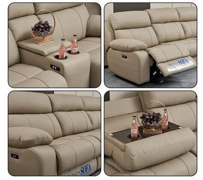 Modern Italian Living Room Sofas Modular Electric Recliner Sofa Bed Multi-functional Leather Minimalist Divano Room Furniture