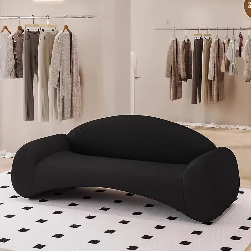 Cream wind small apartment designer special-shaped small sofa creative curved clothing store reception lounge area fabric sofa