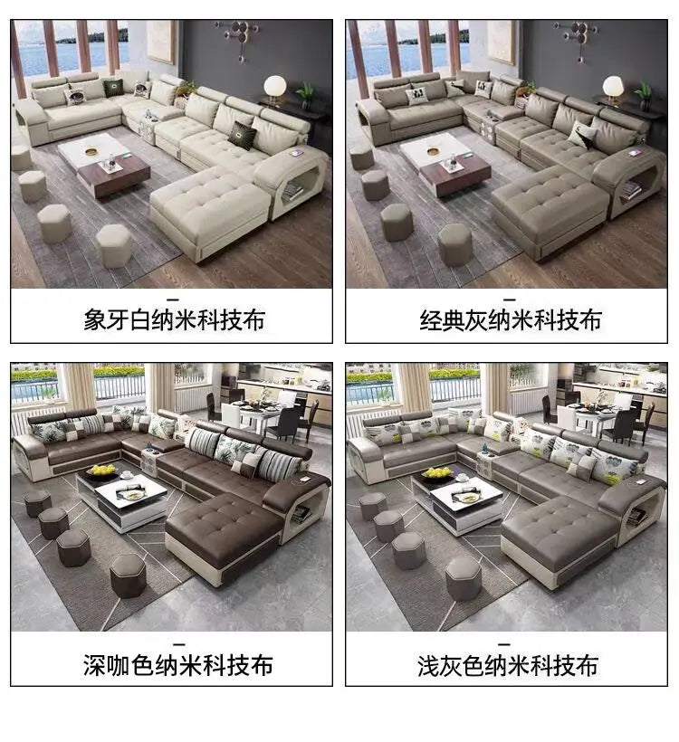 Nordic Italy Leather Lounge Genuine Leather Sectional Big Sofa l Shape Living Room Sofas Leather Luxury Corner Furniture