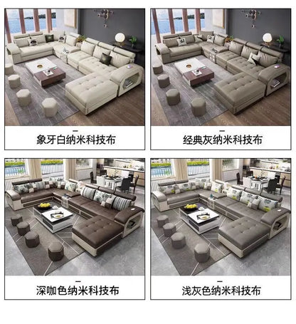Nordic Italy Leather Lounge Genuine Leather Sectional Big Sofa l Shape Living Room Sofas Leather Luxury Corner Furniture