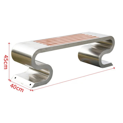 Banc de Patio Anti-Corrosion en acier inoxydable 304, haute qualité, 1.5mm d'épaisseur, mobilier d'extérieur moderne pour salle de sport, centre commercial, supermarché