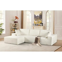 Convertible Sectional Sofa in Soft Corduroy, Modern Cozy Couch with Full Foam Cushioning, Comfortable Sleeper Sectional for