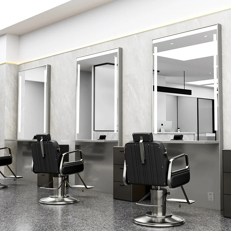 HJ Barber Shop Mirror Quick Cut Special Mirror Hair Salon Internet celebrity hair salon Full Lamp Mirror