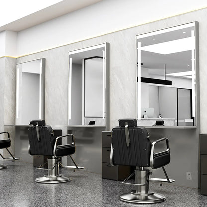 HJ Barber Shop Mirror Quick Cut Special Mirror Hair Salon Internet celebrity hair salon Full Lamp Mirror
