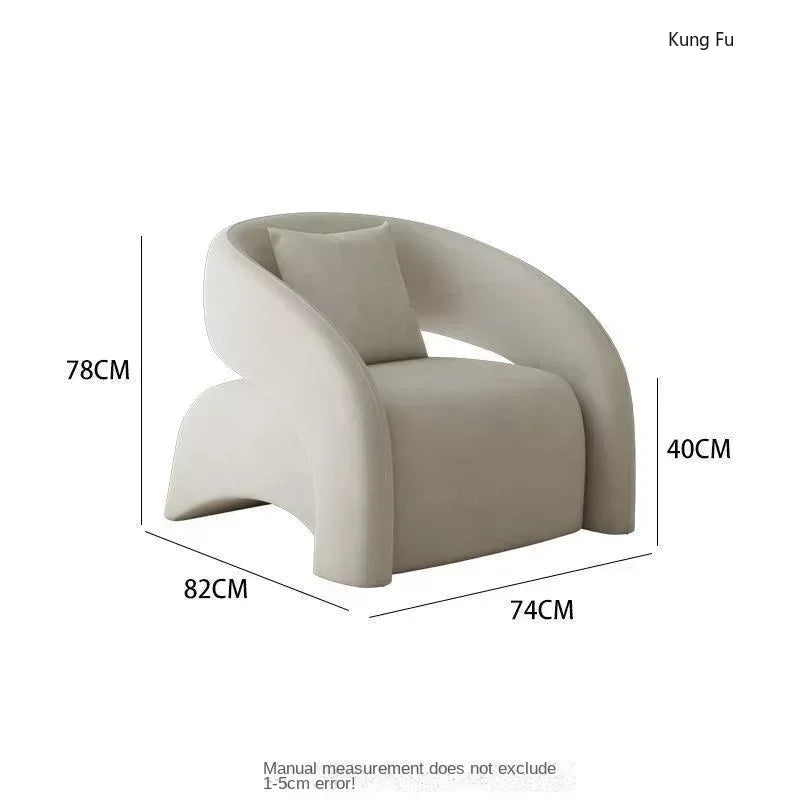Casual Fabric Single Sofa Nordic Simple Living Room Furniture with Armrest and Backrest Lounge Chair Modern Light Luxury Balcony