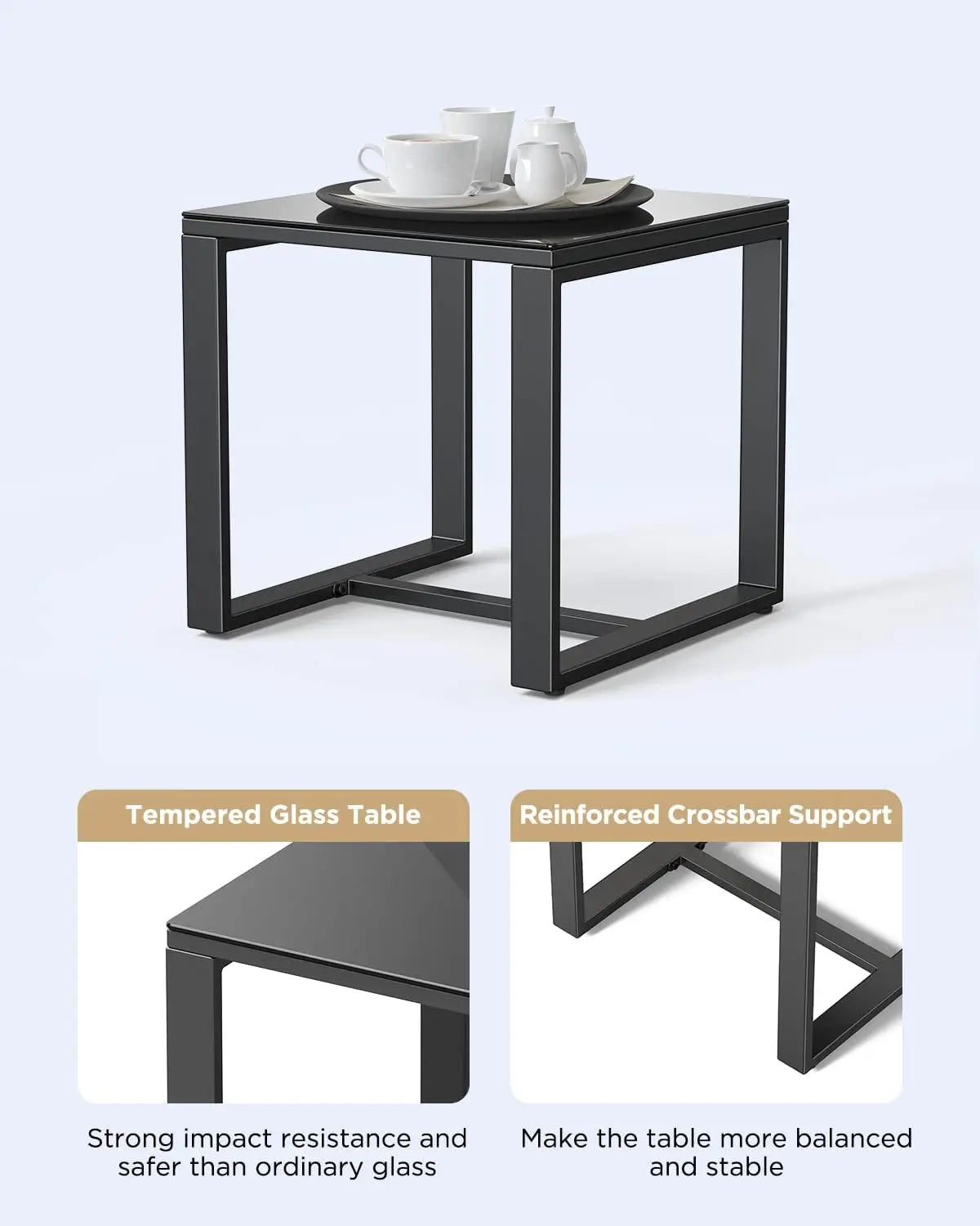 utdoor Rattan Conversation with Coffee Table for Garden Balcony Backyard Poolside (Grey Cushion)