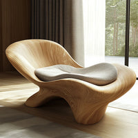 Customizable Modern Unique Shaped Leisure Chair Minimalist Design Accent Chair Solid Wood Armchair for Home Hotel