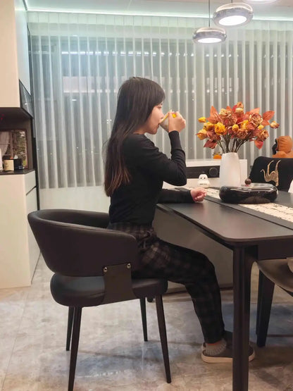 2pcs Modern Minimalist Dining Chairs with Backrest for Home Table And Hotel Island Bar Stools with Armrests