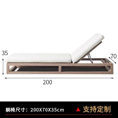 Nordic outdoor double sofa high-end teak villa hotel courtyard garden