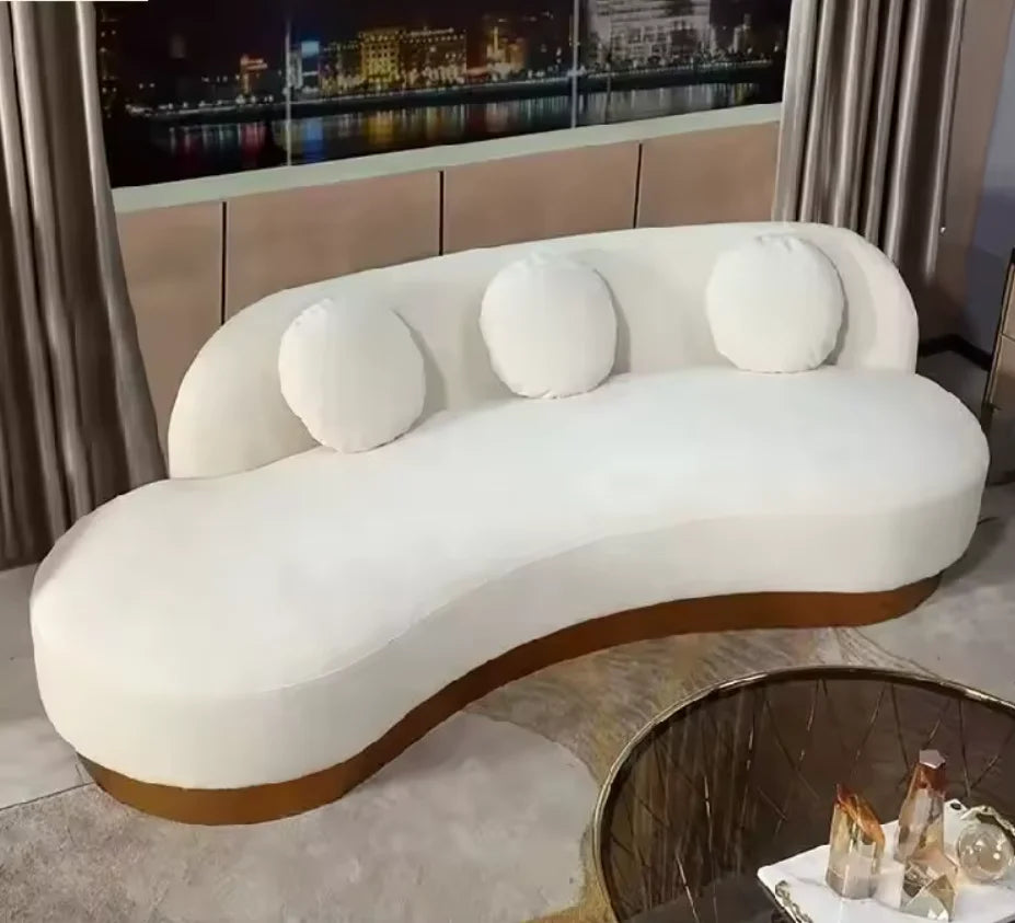 *q forModern French 3 Seater Modular Convertible Sectional Sofa with Washable Fabric and Wood Legs*