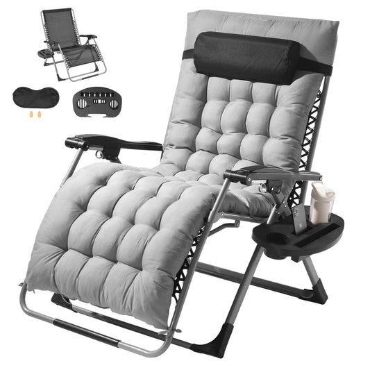 SucceBuy Zero Gravity Chair Zero Gravity Recliner Lounge Chair Adjustable Anti Gravity Chair with Cushion Footrest and Cupholder