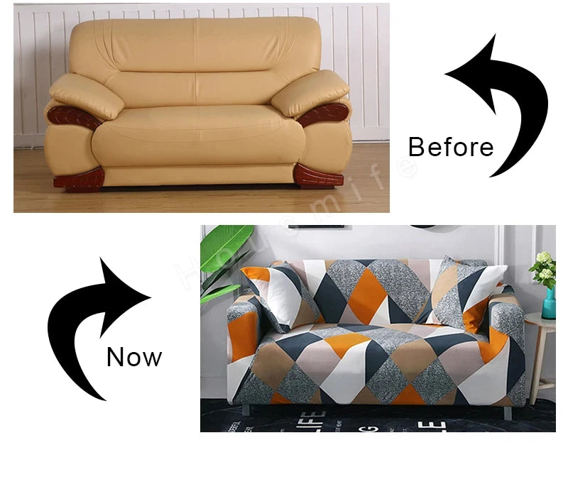 Elastic Solid Color Sofa Cover for Living Room All-inclusive Spandex Couch Cover Sectional Furniture Slipcover 1/2/3/4 Seater
