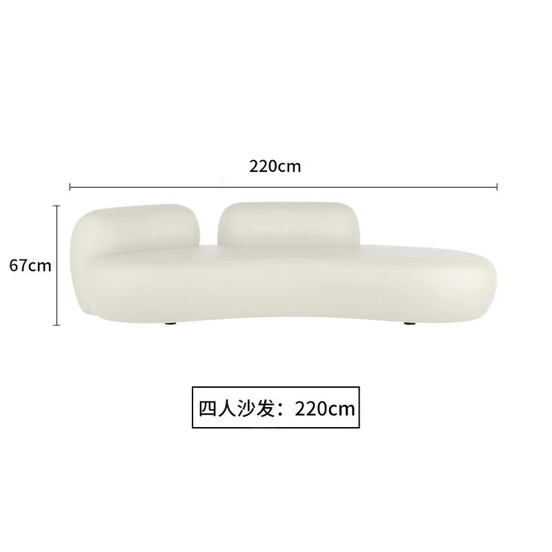 Customizable office small apartment technology fabric Nordic light luxury lounge area reception white sofa