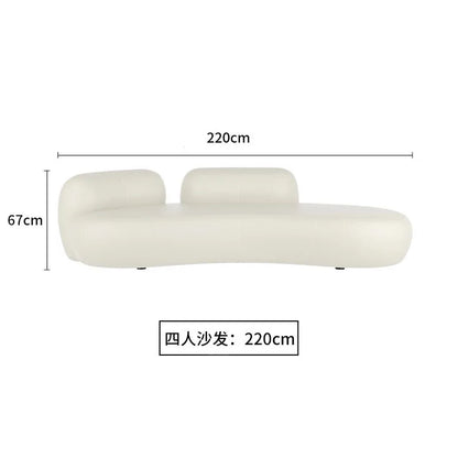 Customizable office small apartment technology fabric Nordic light luxury lounge area reception white sofa