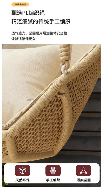 Outdoor Patio Swing Nordic Balcony Rocking Chair Indoor Adult Hanging Chairs Outdoor Single Swing Chairs Modern Hanging Basket Z