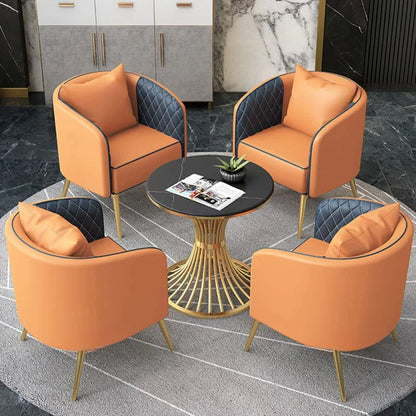 Combinaison table et chaise de bureau de luxe nordique moderne, canapé individuel pour hôtel, zone de réception et de repos