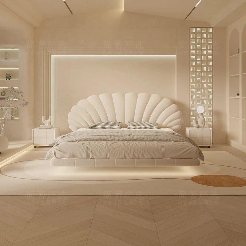 Nordic elegant Double bed 180x200cm interior Minimally comfortable bedroom beds luxury creativity camas matrimoniales furniture