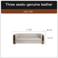 Luxury classic leather sofa set for living room and bedroom, perfect for reception and relaxation in Nordic style