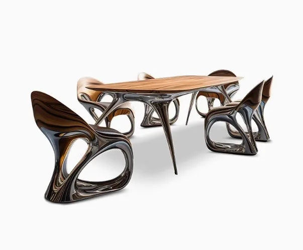 Modern FRP special-shaped curved dining table coffee table commercial space office hotel high-end technology creative table