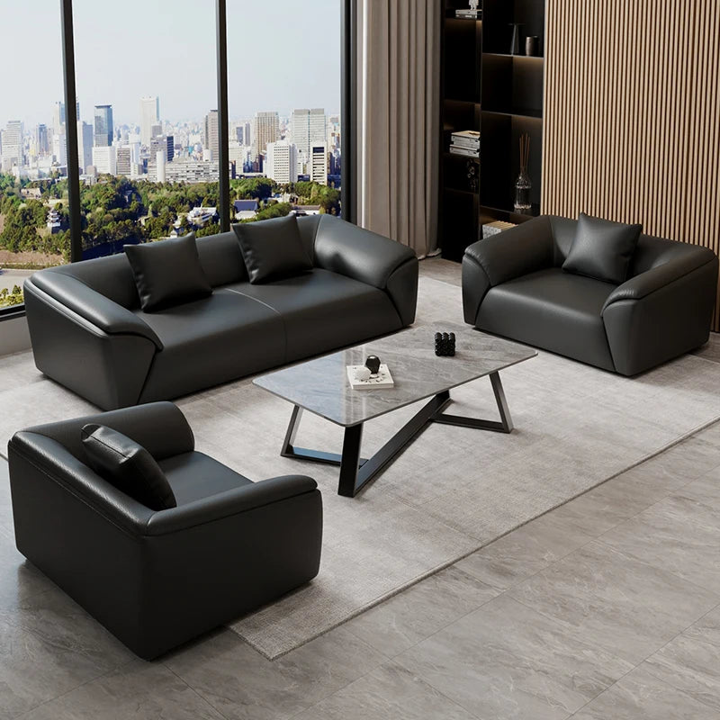 Sofa simple business reception office meeting area leisure rest area three-person coffee table combination