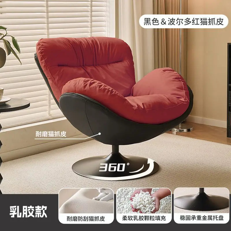 Nordic Luxury 360 Degree Rotating Egg Lazy Rocking Chair Leisure Single Sofa for Balcony Living Room Comfortable Relax Lounge