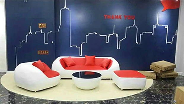 PatioLix Cute Luxury Nordic Sofa Set – Soft Lazy Loveseat & Modern Lounge Puffs