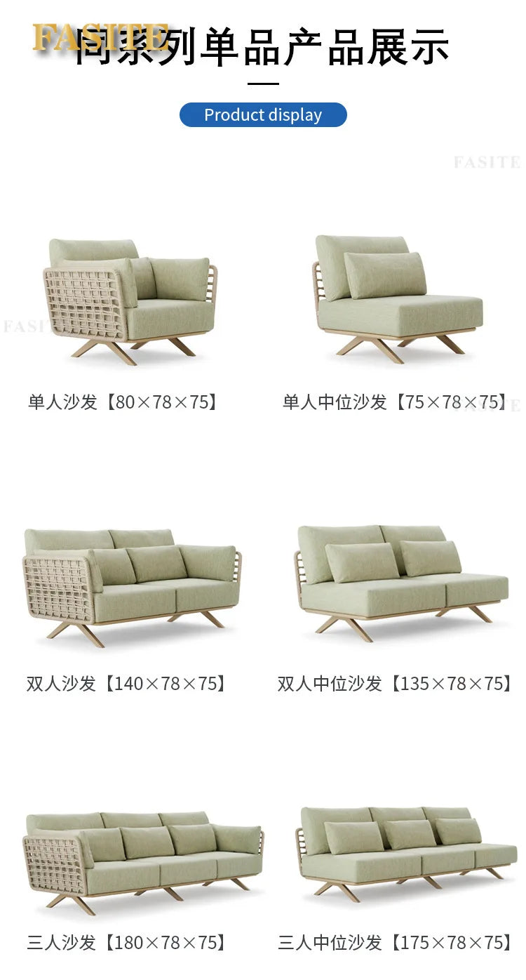 Nordic Outdoor Sofa Rattan Cafe Courtyard Villa Hotel Garden