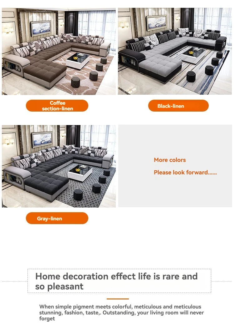 Sectional Couches for Living Room with Smart Bluetooth Speaker Charging Sectional Sofa Set with Chaise L-Shape Sectional Couch