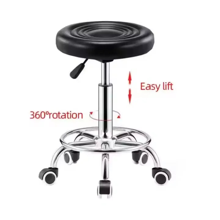 Adjustable Height Swivel Medical Clinic Classic Style Tattoo Spa Salon Barber Shop Stool Chair With Wheels
