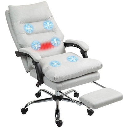 Microfibre Executive Massage Office Chair, Computer Desk Chair, Heated Reclining Chair with Footrest, Customized
