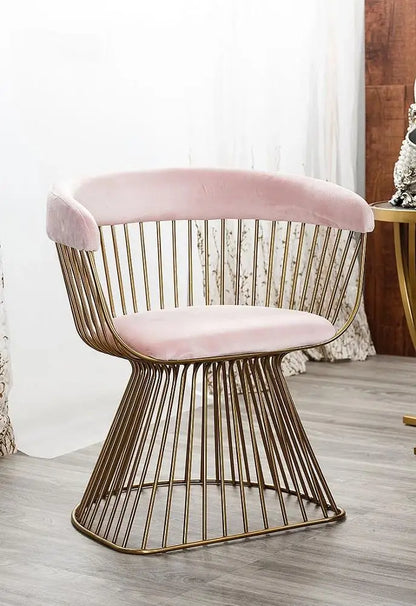 ForNordic Wrought Iron Home Single Chair Sofa Dining Chair pink Lounge Chair Can Be Customized Colors