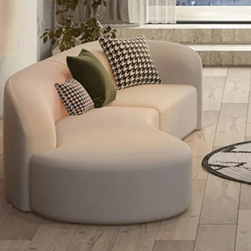Accent Canape Curved Living Room Sofasv Japandi Postmodern Elegantes Design Cloud Backrest Bedroom Lazy Divano Trendy Furniture