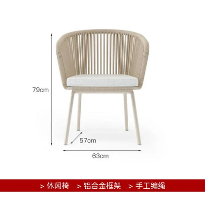 Outdoor rattan sofa, courtyard terrace, balcony, hotel terrace, homestay, garden, leisure rope sofa, coffee table combination