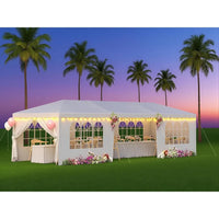 2026 10x30 Heavy Duty Party Tent with 8 Sidewalls Waterproof Outdoor Wedding Event Canopy White Backyard Garden, Custom