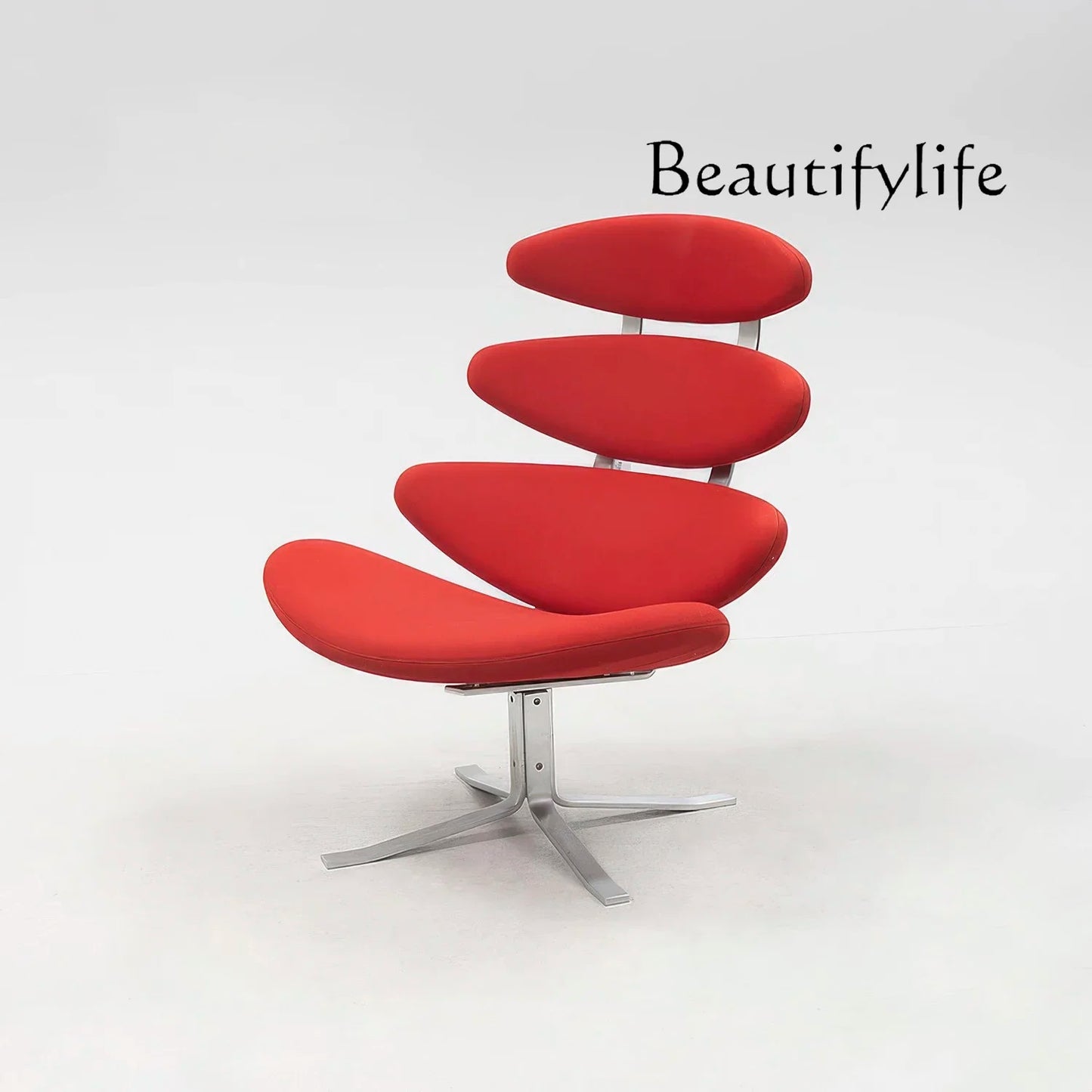 Modern simple chair stainless steel fish bone artistic sense high sense single sofa chair lazy
