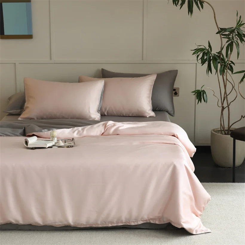 Mulberry Silk Bedding Set Luxury Natural 100% Silk Duvet Cover Set Bed Sheet Pillowcase Single Double Bedsheet King Queen Size