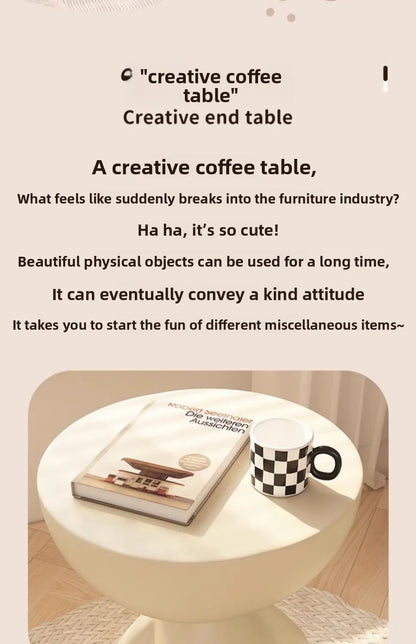 Modern Side Table - Multifunctional Corner End Table, Small Coffee Table for Living Room/Bedroom, Unique Design Nightstand