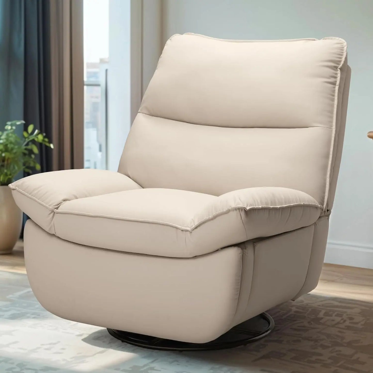 XRC7 Swivel Rocker Recliner Chair, 360° Swivel Oversized Armless Recliner with Oeko-TEX Certified Three-Proof, Customized