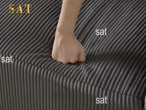 Modern Sectional Sleeper Sofa Bed 3-Seater Grey Lounge Couch Corduroy Convertible Sponge Compression Modular Sofas Chaise Home