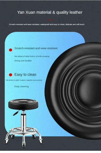 Beauty Stool,Hair Salon,Rotating Lift,Hair Salon Chair,Pulley,Nail Art, Hair Cutting, Round Stool, Exclusively for Beauty Salons