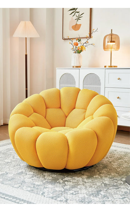 Modern Pumpkin Chair Luxury Bubble Sofa Single Lounge Seat Lazy Recliner for Bedroom Balcony Living Room Aesthetic Accent