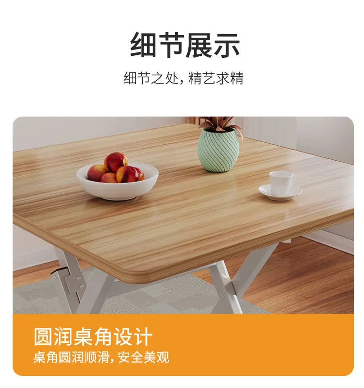 2025 New Folding Table,Indoor Outdoor Heavy Duty Portable Folding Square Woodiness Dining Table ,for Picnic, Party, Camping