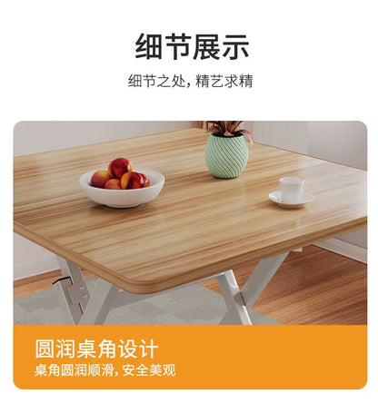 2025 New Folding Table,Indoor Outdoor Heavy Duty Portable Folding Square Woodiness Dining Table ,for Picnic, Party, Camping