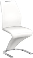 Modern Kitchen Dining Room Chairs Armless Upholstered Side Chairs Sturdy Metal Legs (4-White)