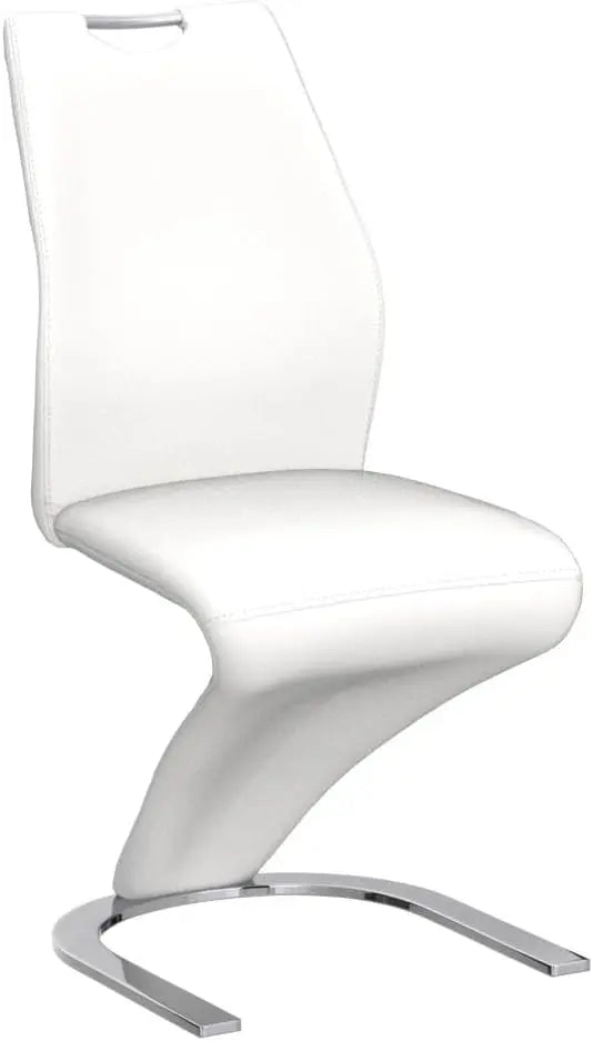 Modern Kitchen Dining Room Chairs Armless Upholstered Side Chairs Sturdy Metal Legs (4-White)