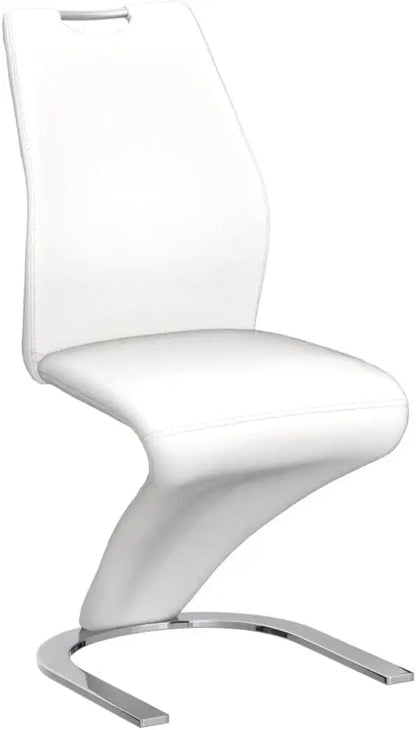 Modern Kitchen Dining Room Chairs Armless Upholstered Side Chairs Sturdy Metal Legs (4-White)